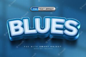 Blues 3d bold text effect