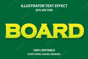 Board editable text effect