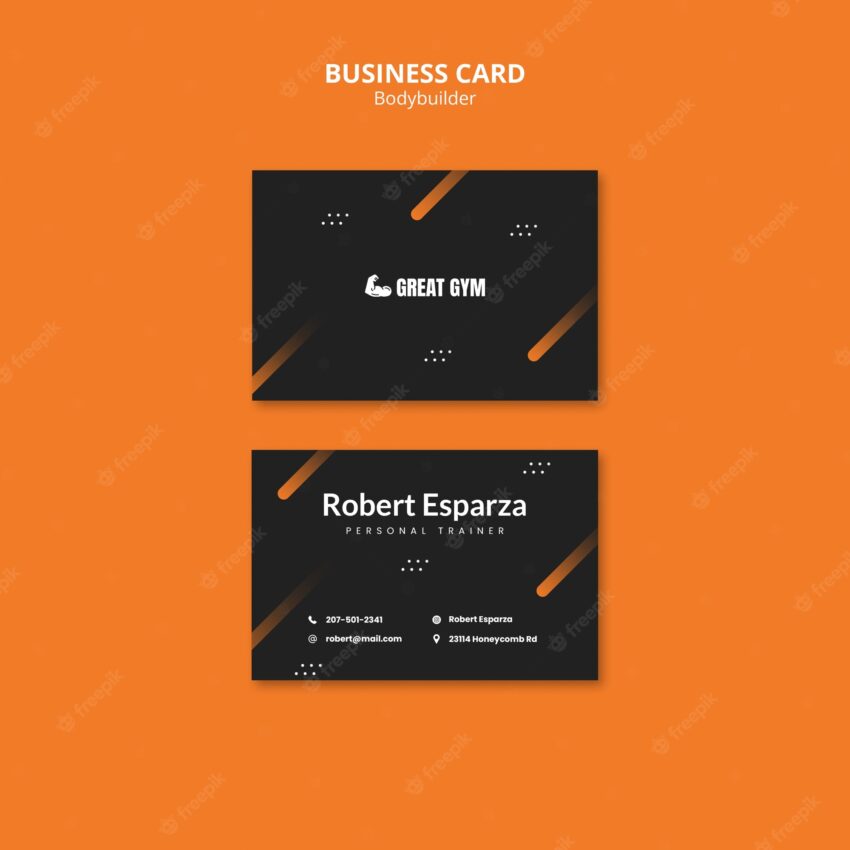 Body building training business card template
