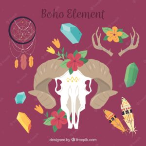 Boho ornaments set