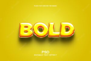 Bold 3d editable text effect