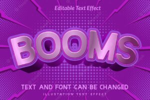 Booms editable text effect booms comic style background