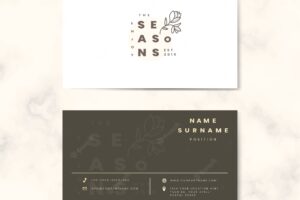 Botanical two sided name card vector