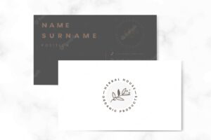Botanical two sided name card vector