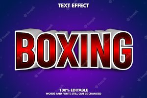 Boxing banner - editable 3d text effect