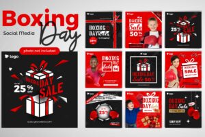 Boxing day sale kids fashion social media post template