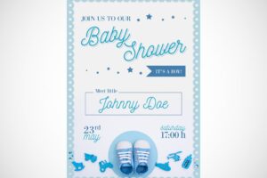 Boy baby shower template with photo