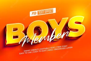 Boys text style effect