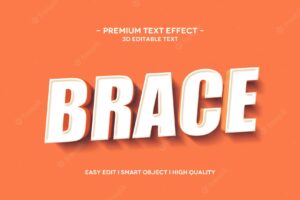 Brace 3d text style effect