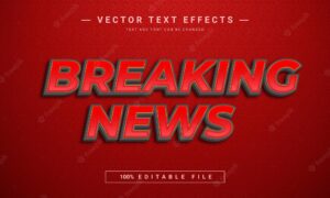 Breaking news 3d editable text effect