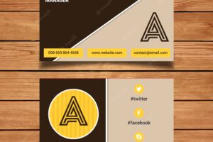 Brown and yellow business card template