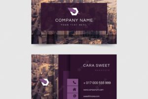 Business card abstract template with image