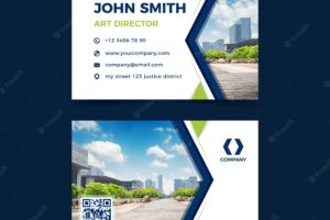 Business card abstract template with photo