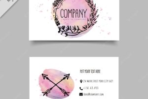 Business card in boho style