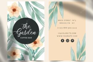 Business card for coffee bar