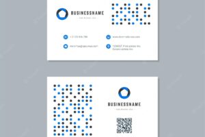 Business card design blue and black colors print template