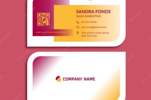 Business card pink yellow modern professional template