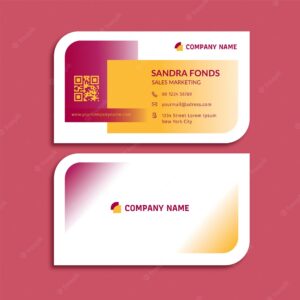 Business card pink yellow modern professional template