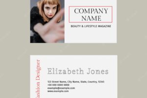 Business card psd template for fashion professionals