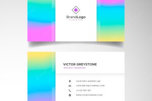 Business card template in gradient style