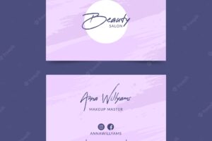 Business card template in pastel colors