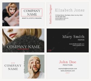 Business card template psd for professional fashion designer set