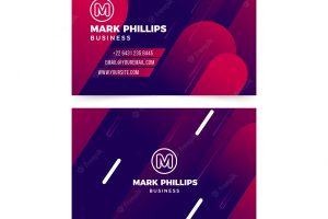 Business card template with abstract gradient shapes