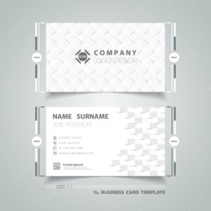 Business card template with abstract gray design