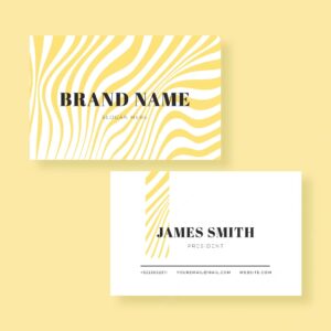 Business card template with distorted lines