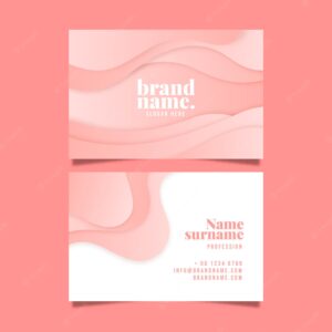 Business card template with gradient abstract shapes