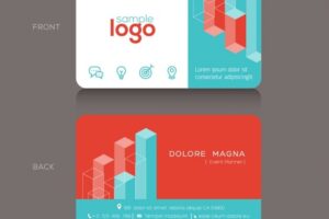 Business card with 3d geometric shapes