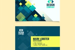 Business card with abstract geometric shapes