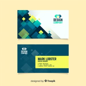 Business card with abstract geometric shapes