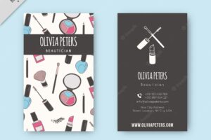 Business card with beauty accessories