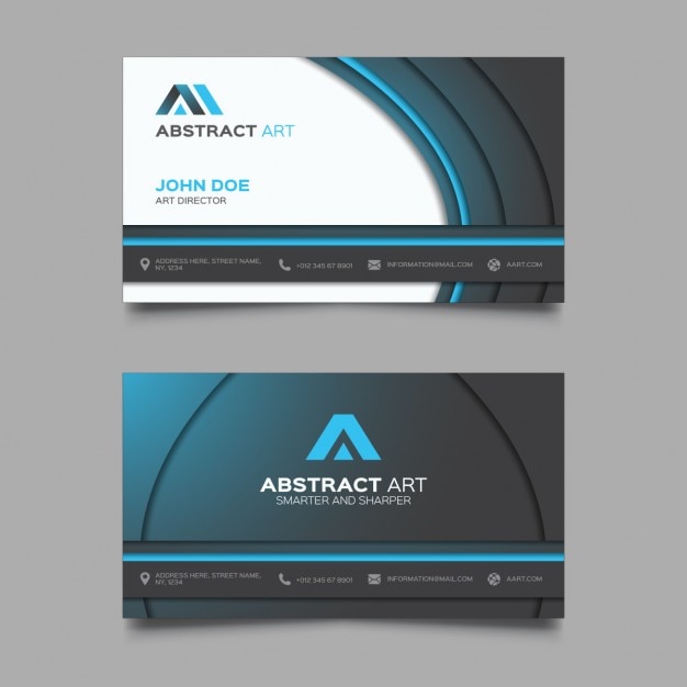 Business card with black circular shapes