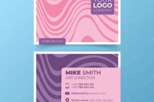 Business card with disorted lines template