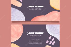 Business card with hand painted elements