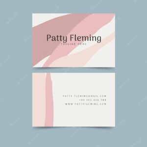 Business card with pastel-colored stains abstract template pack