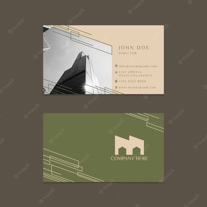 Business card with photo abstract design
