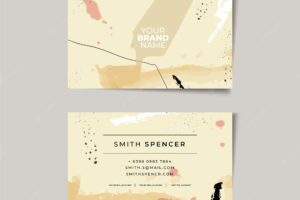 Business cards with hand painted template