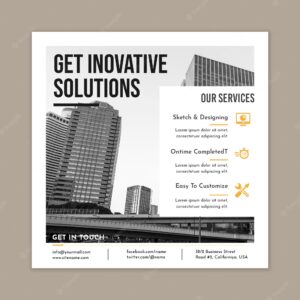 Business squared flyer template
