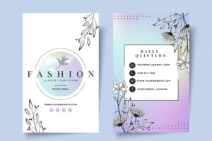 Businesswoman business card template with elegant elements