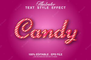 Candy text effect editable