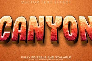 Canyon rock text effect editable mountain and western text style