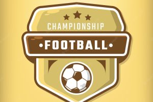 Champion football sports league logo on gold color and background