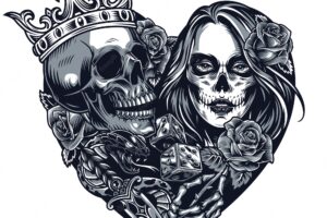 Chicano style tattoo template