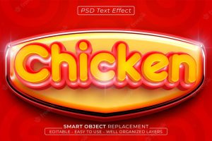 Chicken glossy editable 3d style text effect