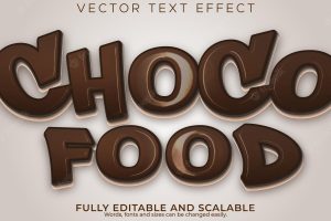Choco cereal text effect editable breakfast and snack text style