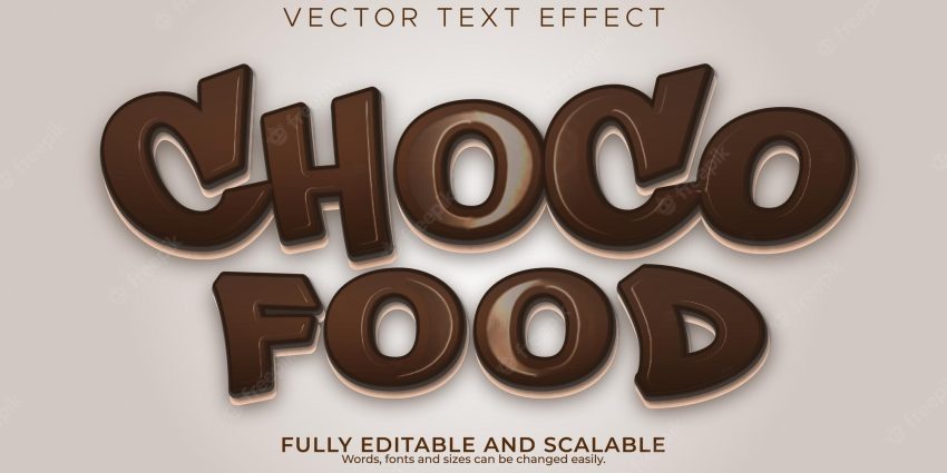 Choco cereal text effect editable breakfast and snack text style