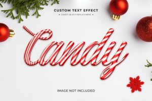 Christmas candy 3d text style effect